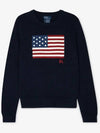 Flag Cotton Crew Neck Knit Top Navy - POLO RALPH LAUREN - BALAAN 3