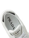 Downtown Perforated Leather Low Top Sneakers White - PRADA - BALAAN 8