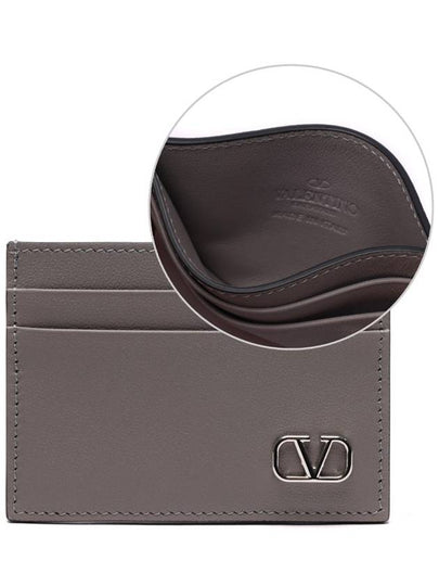 V Logo Card Wallet Grey - VALENTINO - BALAAN 2