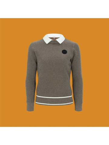 Knit Sweater Early Spring Orange Label Wool Cash Windproof Knit Collar GN40437 - MAHES - BALAAN 1