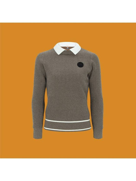 Knit Sweater Early Spring Orange Label Wool Cash Windproof Knit Collar GN40437 - MAHES - BALAAN 1