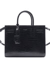 Sac De Jour Crocodile Tote Bag Black - SAINT LAURENT - BALAAN 3