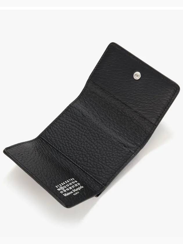 Signature Stitch Trifold Leather Half Wallet Black - MAISON MARGIELA - BALAAN 4