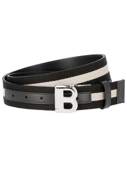 Unisex B Buckle Reversible Belt Black White - BALLY - BALAAN 2