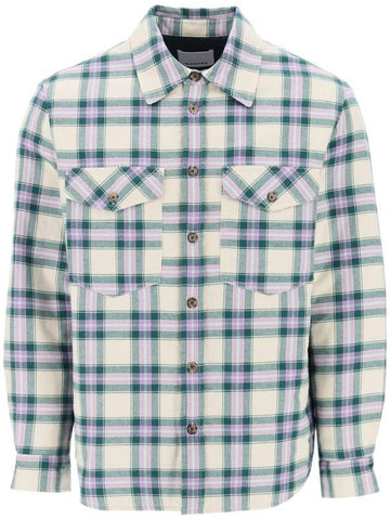 Checked Cotton Long Sleeve Shirt Green Lilac - ISABEL MARANT - BALAAN 1