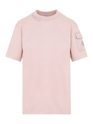 Pocket Logo Short Sleeve T-Shirt Pink - MONCLER - BALAAN 1