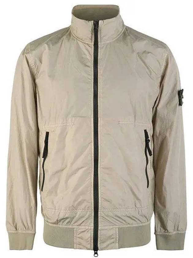 Garment Dyed Crinkle Reps Nylon Zip-up Jacket Beige - STONE ISLAND - BALAAN 2