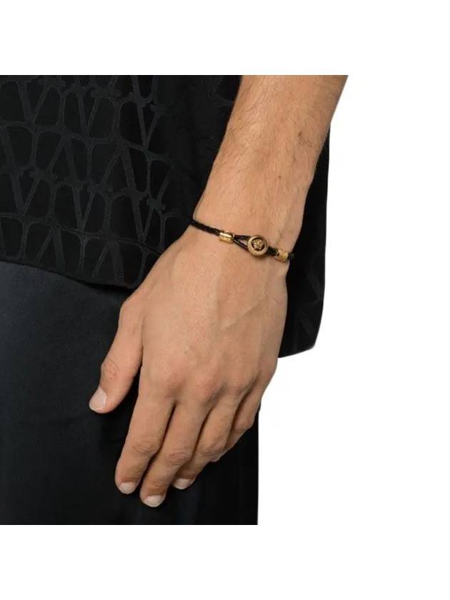 Medusa Biggie Leather Bracelet Black - VERSACE - BALAAN 3