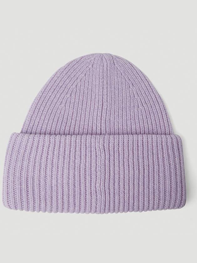 Small Face Logo Beanie Purple Melange - ACNE STUDIOS - BALAAN 7