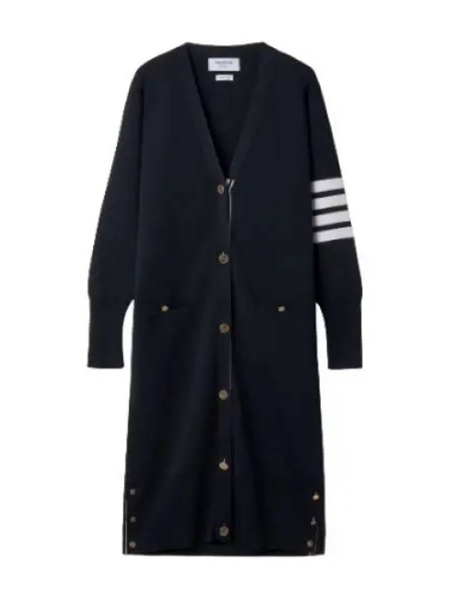 Milan fine merino cardigan navy - THOM BROWNE - BALAAN 1