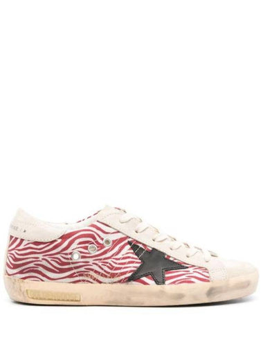 Superstar Zebra Low Top Sneakers Beige Red - GOLDEN GOOSE - BALAAN 1