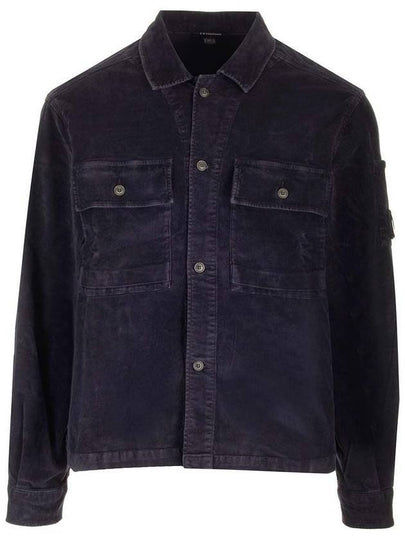 Corduroy Button Utility Shirt Jacket Dark Blue - CP COMPANY - BALAAN 2