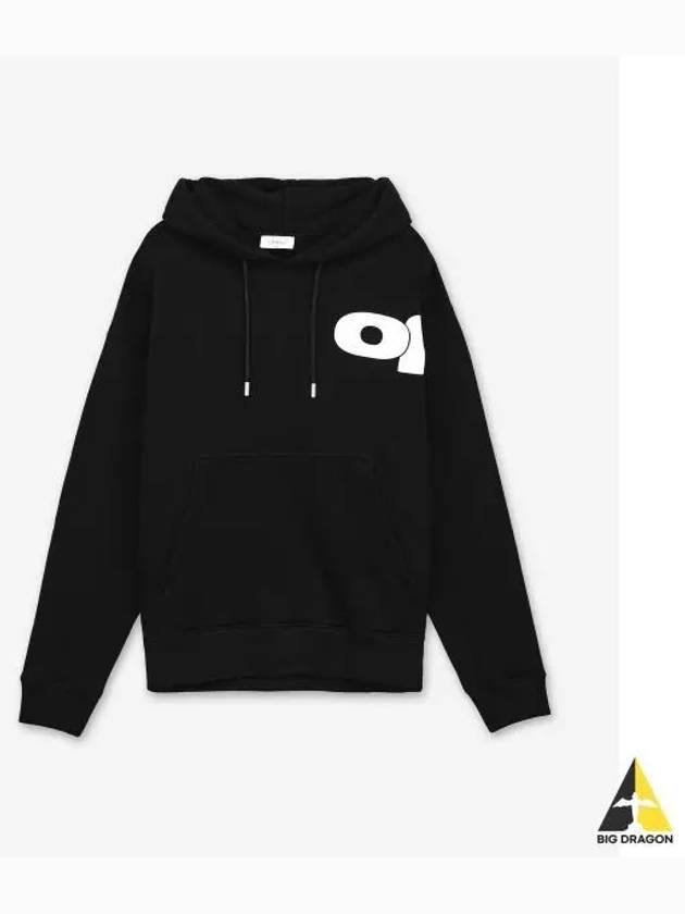 hooded sweatshirt OMBB085F24FLE00L 1001 BLACK WHITE - OFF WHITE - BALAAN 2