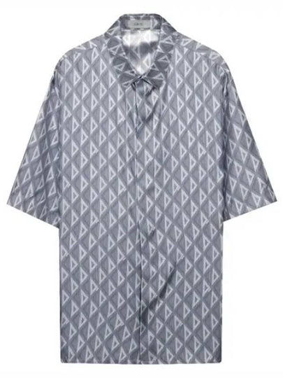 CD Diamond Silk Twill Short Sleeved Shirt Deep Grey - DIOR - BALAAN 2