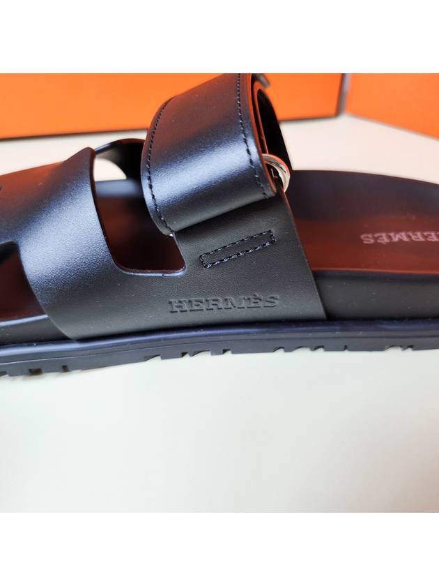 Chypre Calfskin Sandals Black - HERMES - BALAAN 4