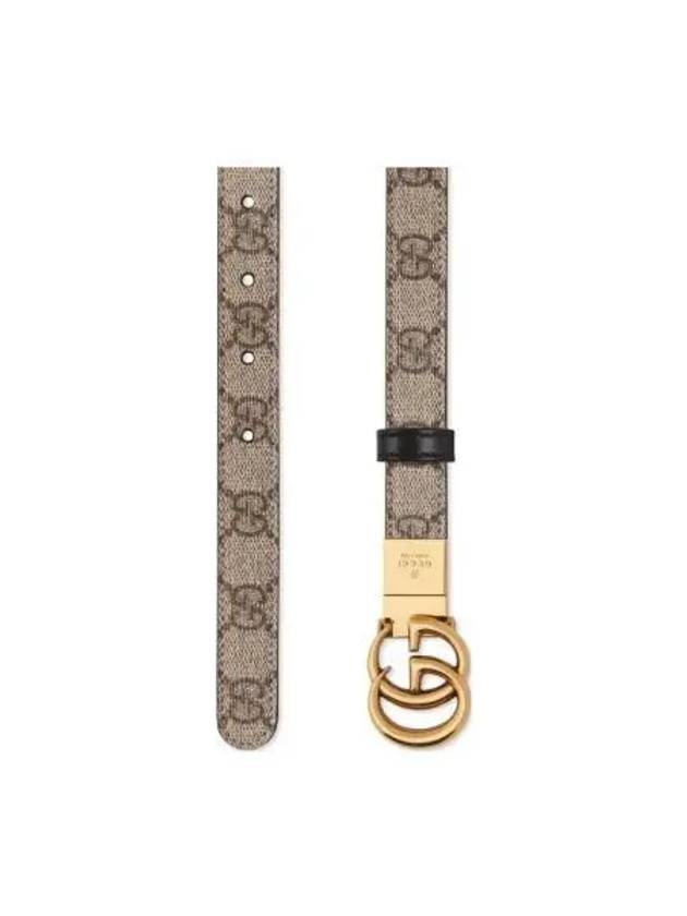 GG Marmont Reversible Thin Belt Grey - GUCCI - BALAAN 2