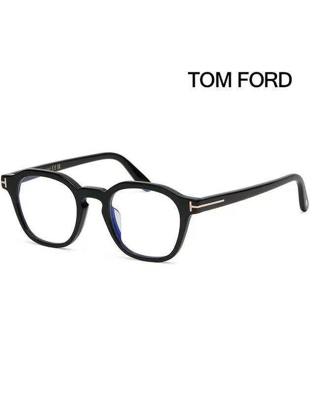 Blue light blocking glasses frame TF6013KB 001 square black horn rim Asian fit expert - TOM FORD - BALAAN 1