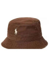 Embroidered Pony Logo Bucket Hat Brown - POLO RALPH LAUREN - BALAAN 1