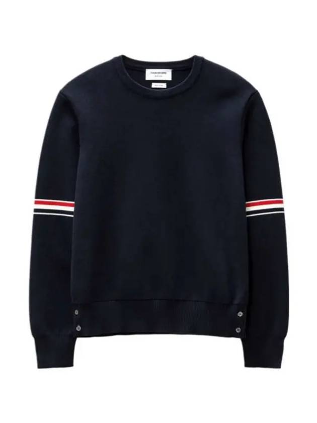 Men's Milan Stitch Armband Crew Neck Knit Top Navy - THOM BROWNE - BALAAN 2