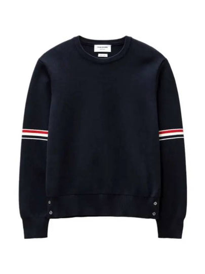 Men's Milan Stitch Armband Crew Neck Knit Top Navy - THOM BROWNE - BALAAN 2