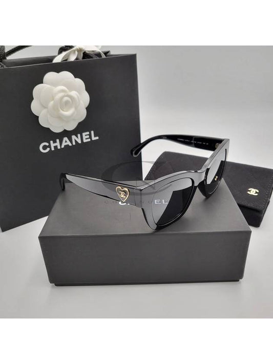 Eyewear Heart Logo Square Sunglasses Black - CHANEL - BALAAN 2