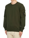 Men's Wappen Patch Cargo Pocket Sweatshirt Olive - STONE ISLAND - BALAAN 3