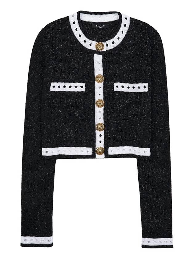 Contrast Trim Cardigan Black - BALMAIN - BALAAN 11