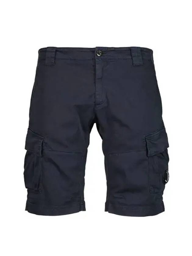 Men's Lens Wappen Bermuda Cargo Shorts Navy - CP COMPANY - BALAAN.