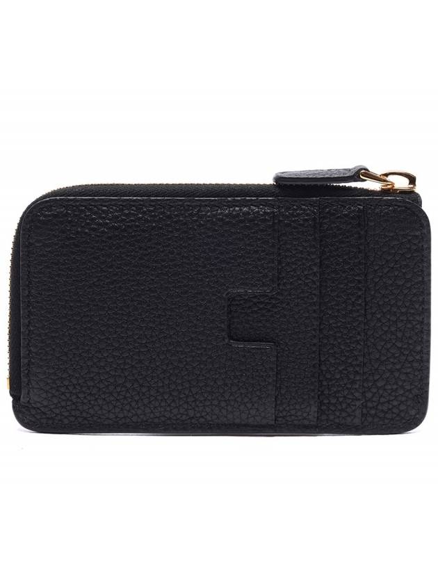 Softgrain Zipper Card Wallet Black - TOM FORD - BALAAN 5