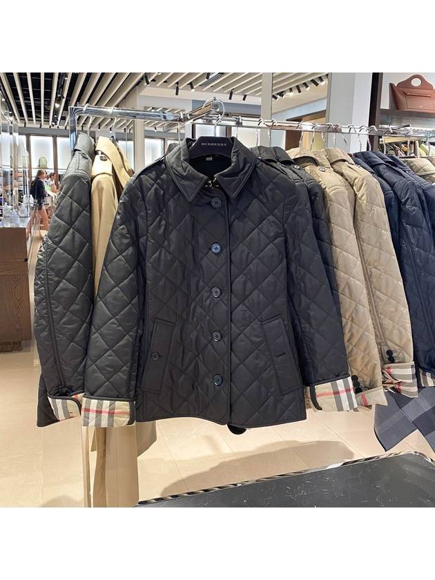 New Frankby Diamond Quilted Jacket Black - BURBERRY - BALAAN 3