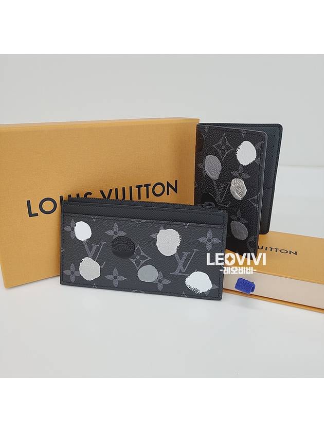 Yayoi Kusama Coin Card Holder Black Silver - LOUIS VUITTON - BALAAN.