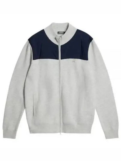 Bridge Knitted Hybrid Sweater AMKW09400 U199 Men's Bridge Knitted Hybrid Sweater - J.LINDEBERG - BALAAN 2