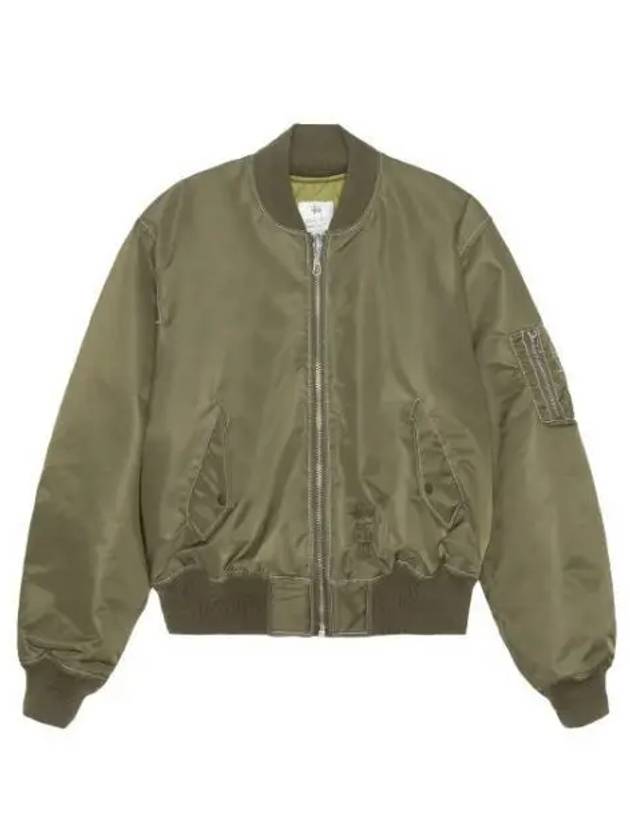 115743 OLIVE Built Reversible Bomber Jacket - STUSSY - BALAAN 1