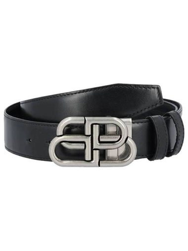 BB Logo Reversible Leather Belt Black - BALENCIAGA - BALAAN 1