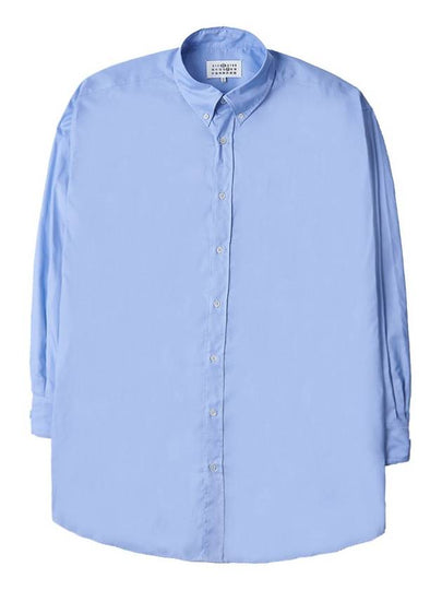 Oversized Fit Oxford Long Sleeve Shirt Blue - MAISON MARGIELA - BALAAN 2