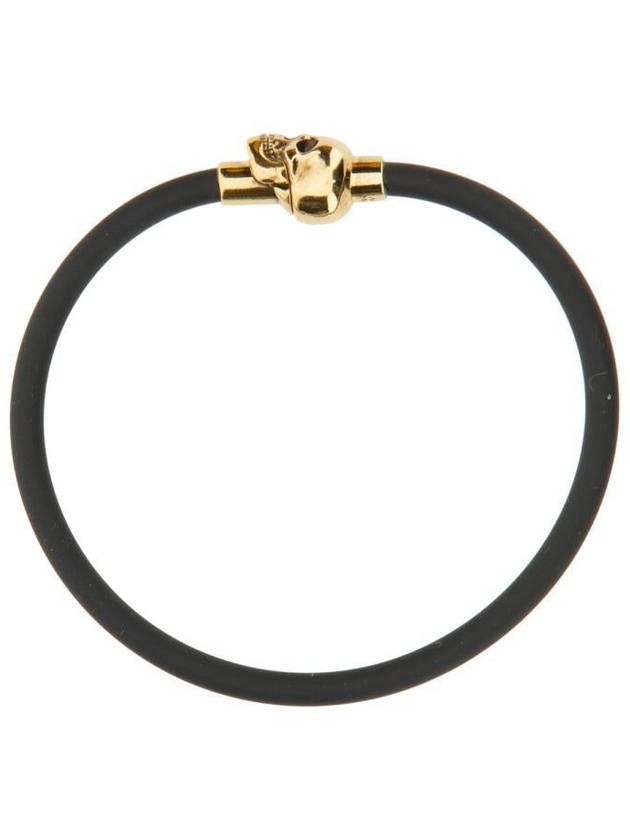 Gold Skull Head Bracelet Black - ALEXANDER MCQUEEN - BALAAN 4