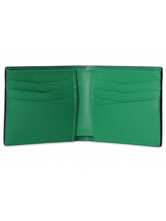 GG emboss leather billfold half wallet green - GUCCI - BALAAN 5