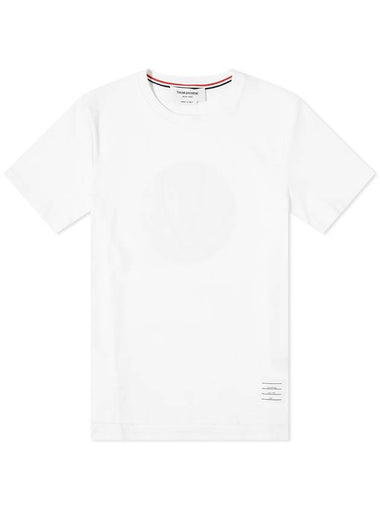 Back Tennis Ball Logo Short Sleeve T-shirt White - THOM BROWNE - BALAAN 1