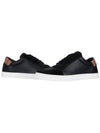 Vintage Check Panel Leather Low Top Sneakers Black - BURBERRY - BALAAN 3