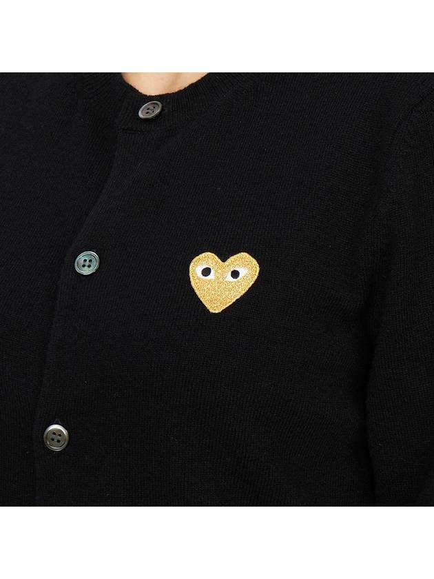 Comme des Gar ons Gold Wappen Wool Round Neck Cardigan Black - COMME DES GARCONS PLAY - BALAAN 8