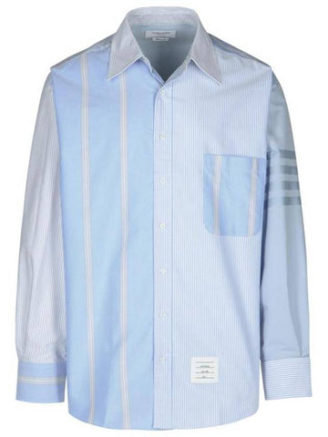 Oversized long sleeve shirt blue - THOM BROWNE - BALAAN 1