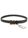 Vintage Buckle Skinny Leather Belt Black - DSQUARED2 - BALAAN 2