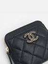 Silver Hardware Small Leather Coin Wallet Black - CHANEL - BALAAN 4