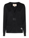 Women's Extra Fine Wool Cardigan Black - GUCCI - BALAAN 2