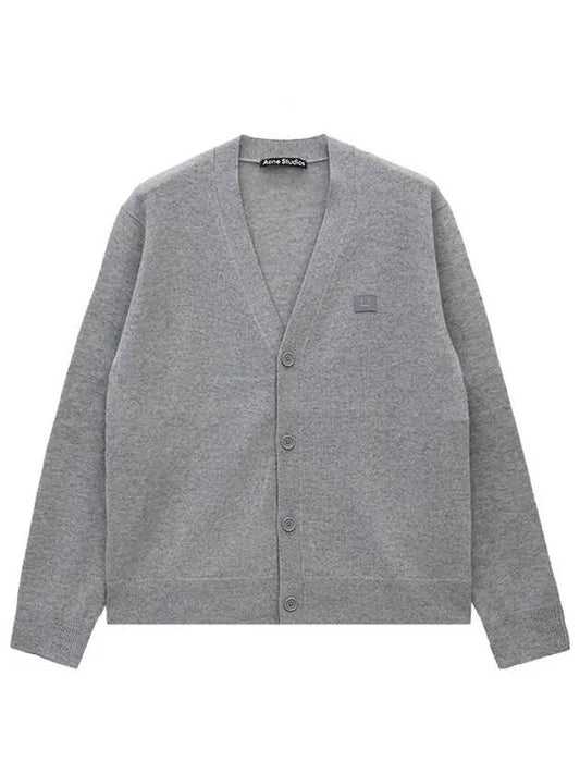 Keve Face Wool V-neck Cardigan Grey - ACNE STUDIOS - BALAAN 2