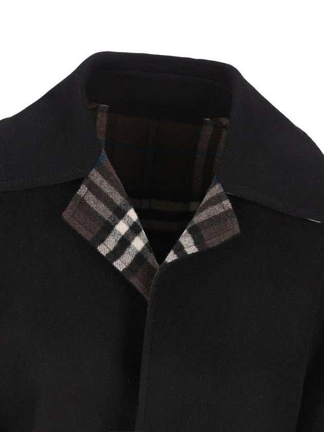 Check Reversible Tunbridge Wrap Wool Single Coat Black - BURBERRY - BALAAN 6