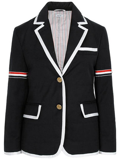 Women's Single Breasted Quilted Sports Jacket Navy - THOM BROWNE - BALAAN 2