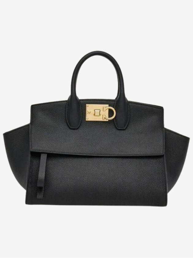 Studio Soft Top Handle Tote Bag Black - SALVATORE FERRAGAMO - BALAAN 2