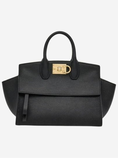 Studio Soft Top Handle Tote Bag Black - SALVATORE FERRAGAMO - BALAAN 2