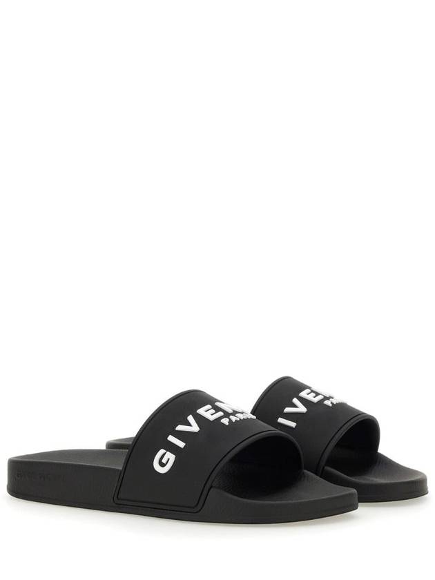 Logo Detail Slides Slippers Black - GIVENCHY - BALAAN 4